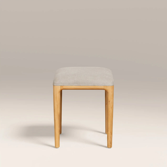 Percy Low Stool Ivory Fabric & Oak