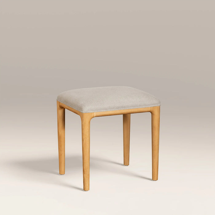 Percy Low Stool Ivory Fabric & Oak