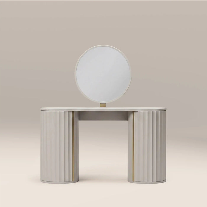 Suvi Round Dressing Table Mirror 60 cm Ivory