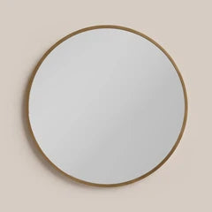 Oliver Round Dressing Table Mirror, 60 cm | Brass