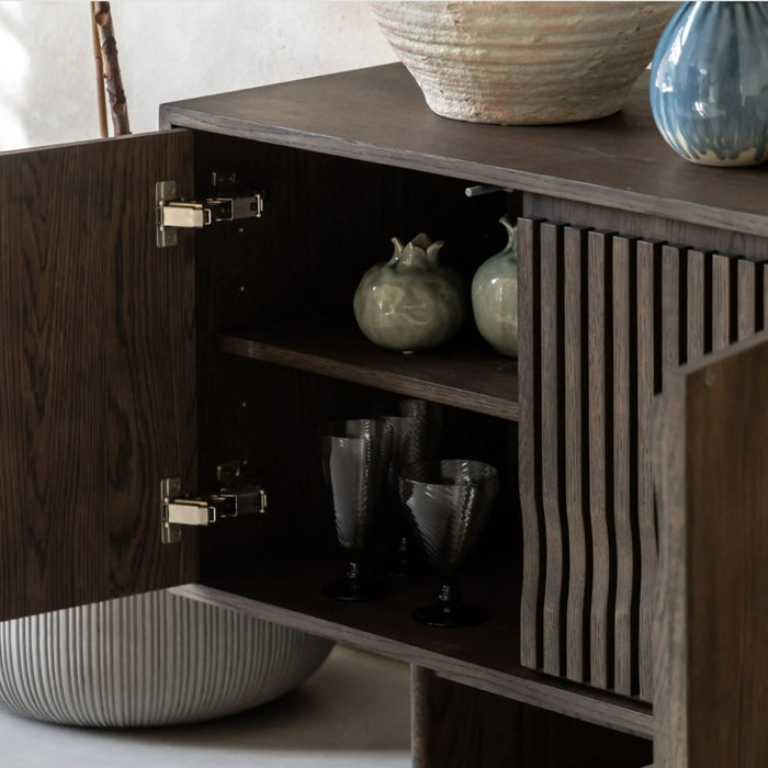 Tampere 4 Door Wooden Sideboard Dark Walnut