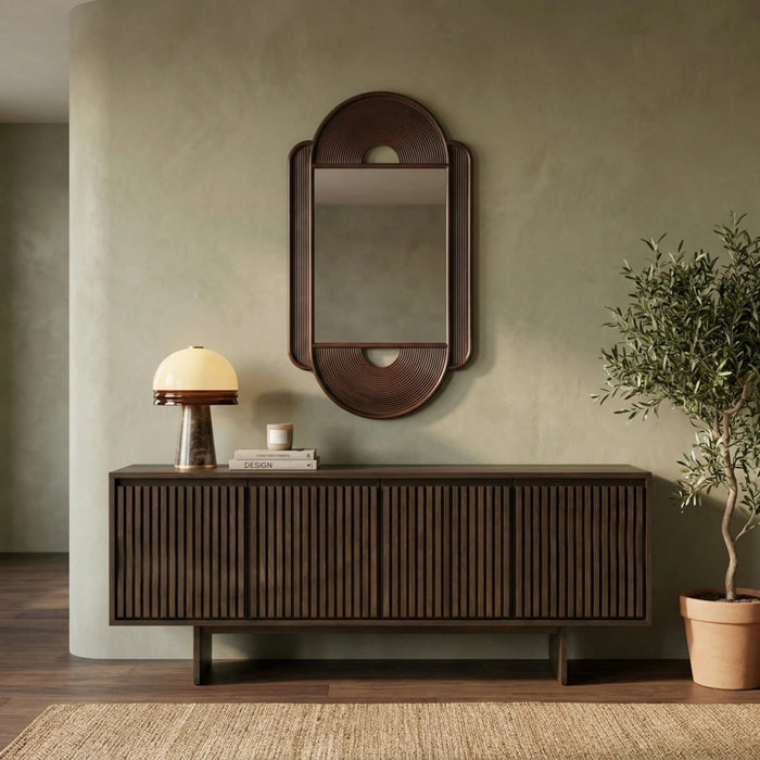Tampere 4 Door Wooden Sideboard Dark Walnut