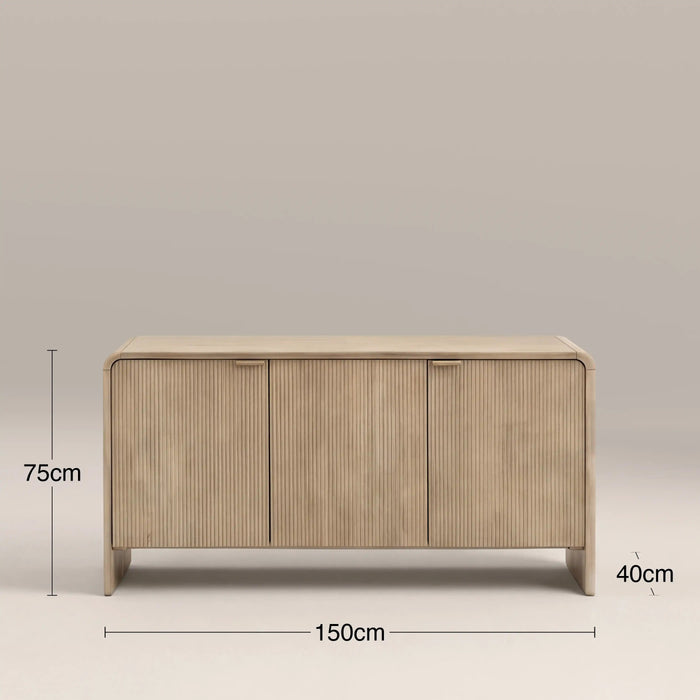 Winnie 3 Door Wooden Sideboard Natural Mango Wood