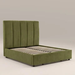 Aela Storage Ottoman Super King Bed | Olive Green