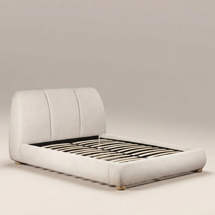 Paro Super King Bed Ivory Boucle