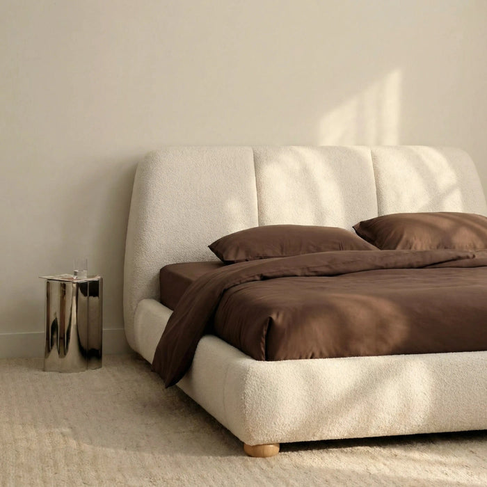 Paro King Bed Ivory Boucle
