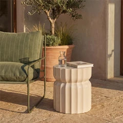Amara Round Side Table | Porcelain Cream