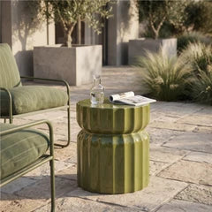 Amara Round Side Table | Verde Green