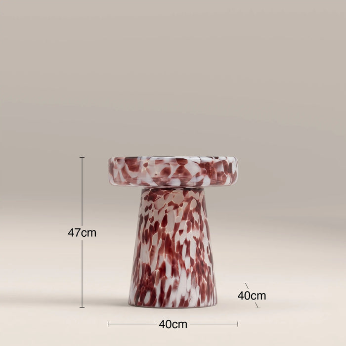 Ottis Round Side Table Maroon Red