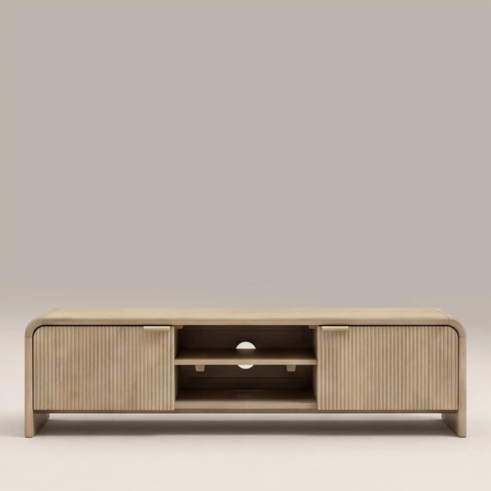 Winnie 2 Door Wooden TV Stand Natural Mango Wood