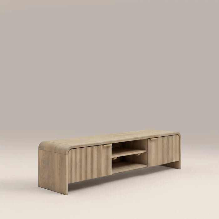 Winnie 2 Door Wooden TV Stand Natural Mango Wood