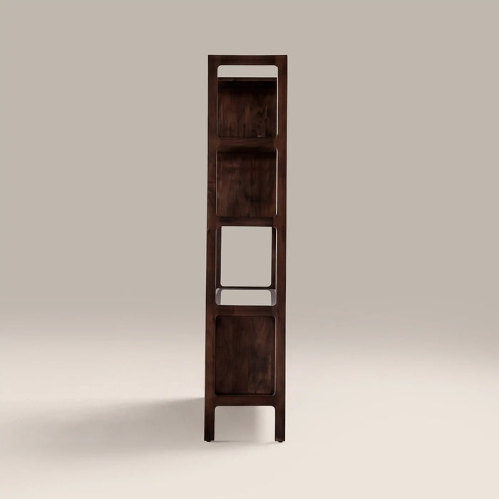 Lambert Wooden Display Unit Walnut & White Marble