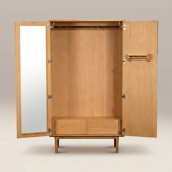 Percy Wooden Double Wardrobe Oak