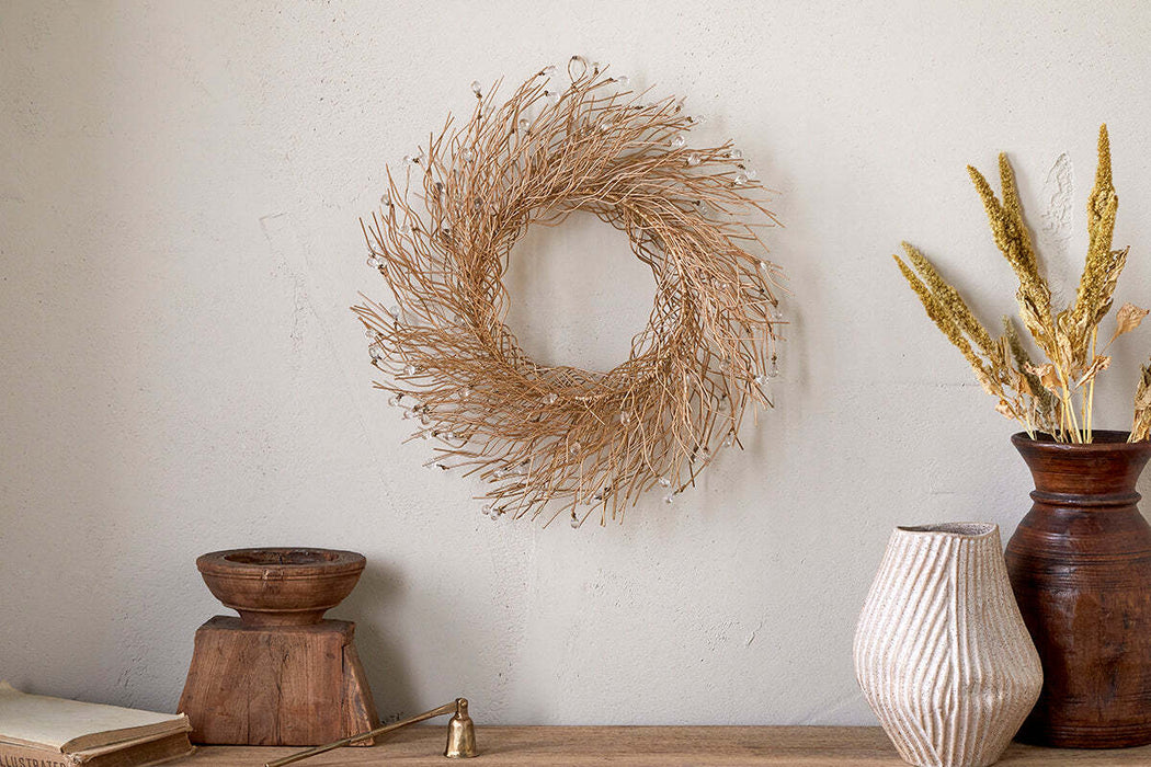 Danvi Glass Drop Wreath Brass Clear