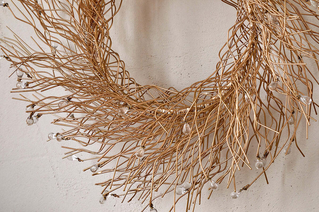 Danvi Glass Drop Wreath Brass Clear