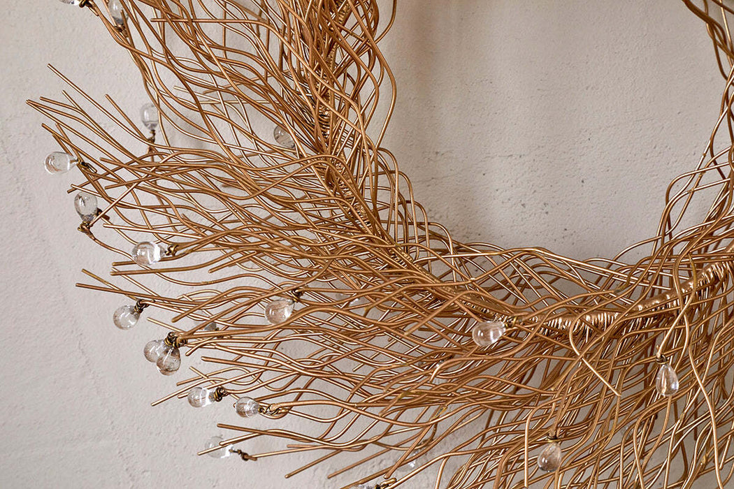 Danvi Glass Drop Wreath Brass Clear