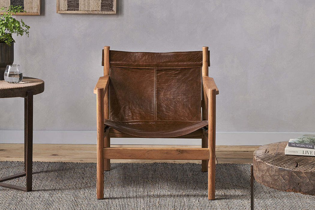 Dalibar Leather Lounger Tan