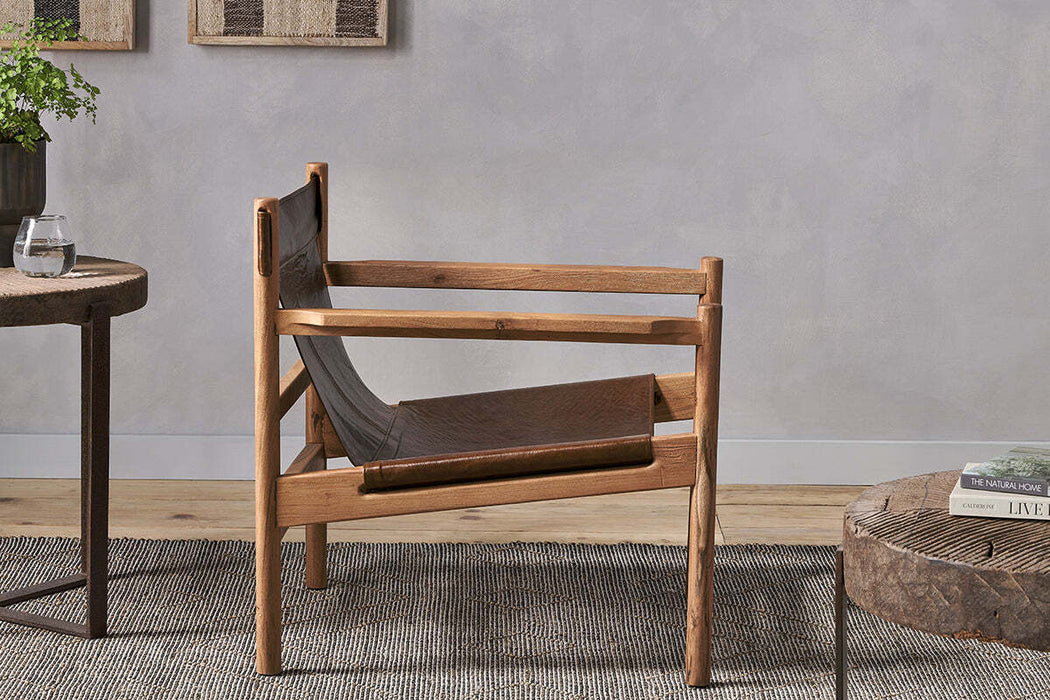 Dalibar Leather Lounger Tan