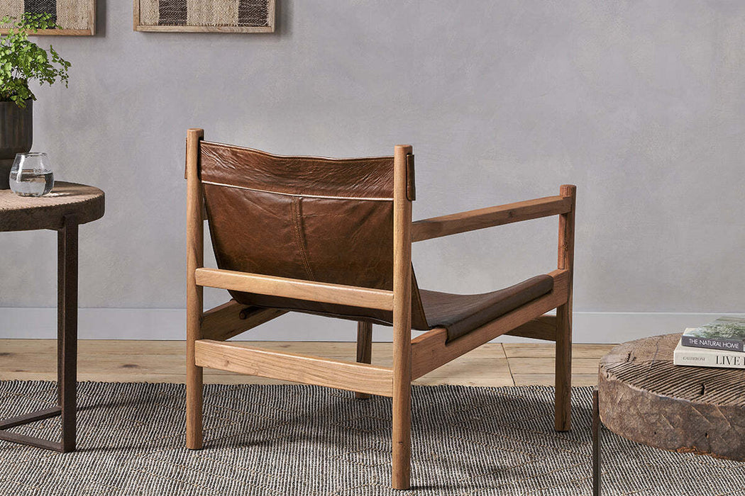Dalibar Leather Lounger Tan