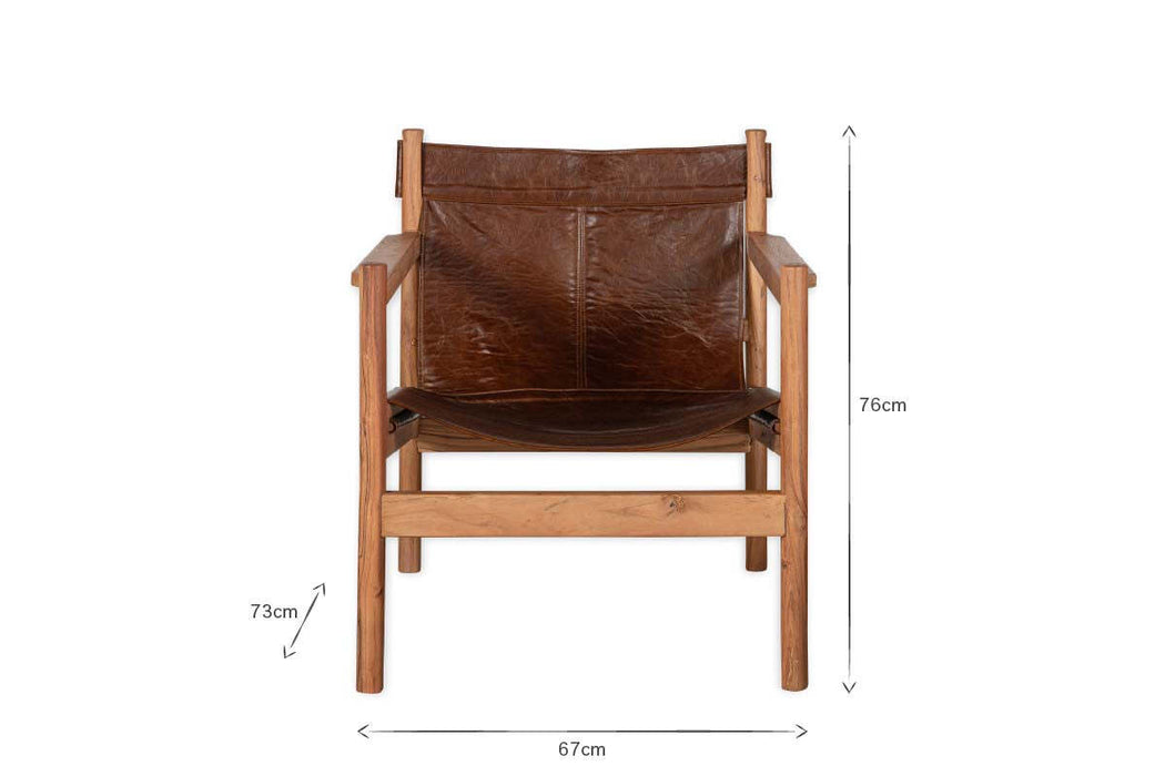 Dalibar Leather Lounger Tan