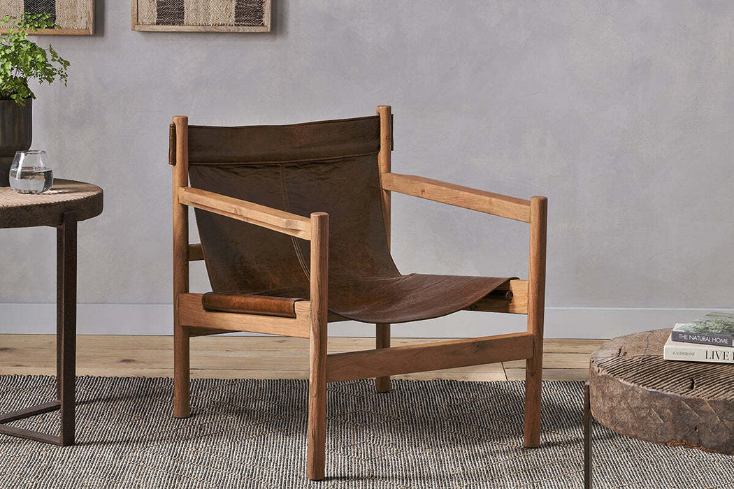 Dalibar Leather Lounger Tan