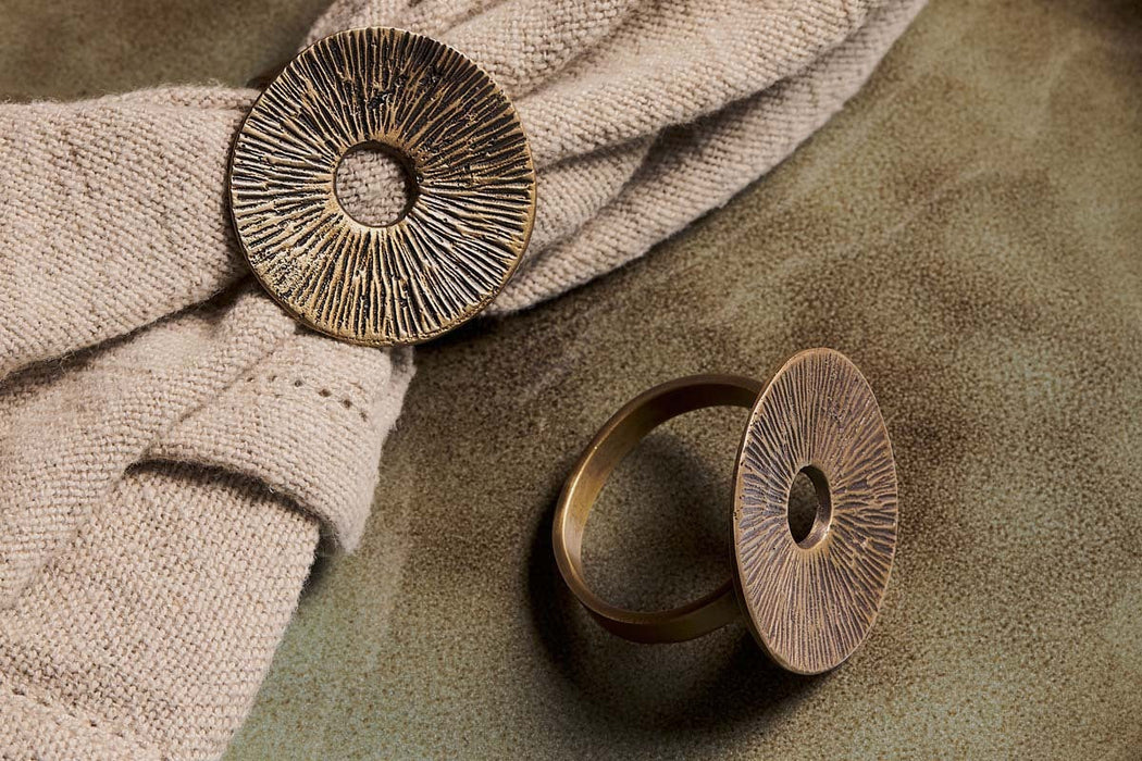 Dankuni Napkin Rings Antique Brass Set Of 4