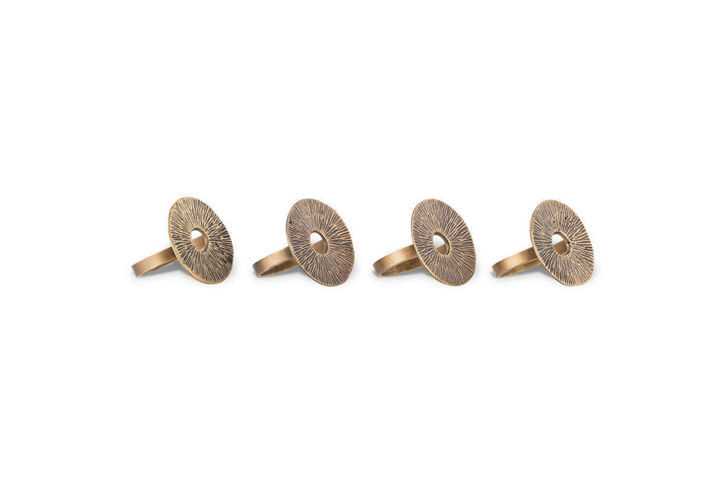 Dankuni Napkin Rings Antique Brass Set Of 4