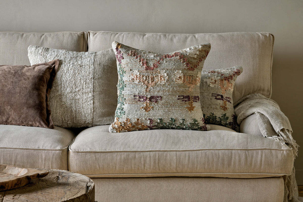 Dantri Jute Cotton Cushion Cover Soft Grey