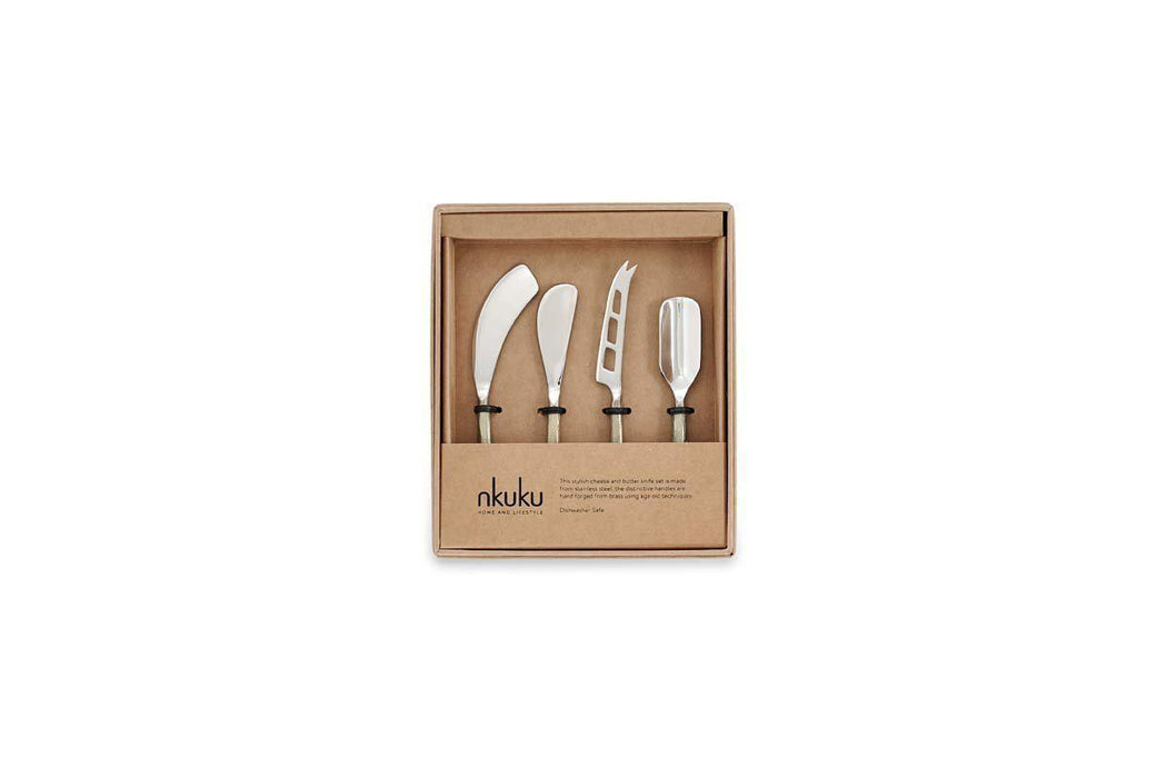 Darsa Cheese Knife Set Brushed Gold Set Of 4