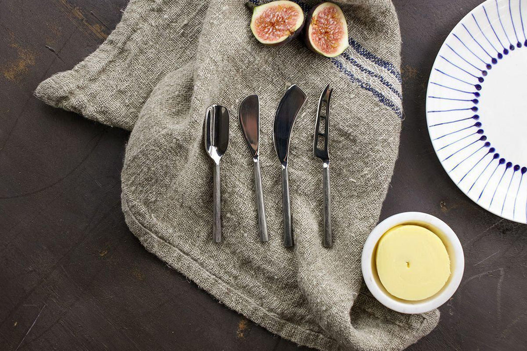 Darsa Cheese Knife Set Brushed Silver Set Of 4