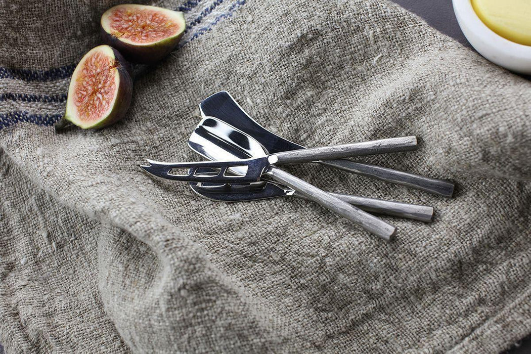 Darsa Cheese Knife Set Brushed Silver Set Of 4