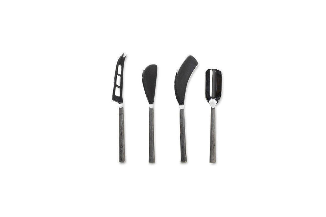 Darsa Cheese Knife Set Brushed Silver Set Of 4