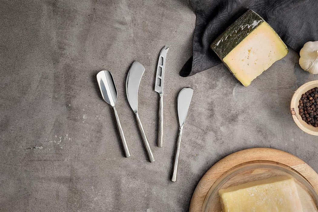 Darsa Cheese Knife Set Brushed Silver Set Of 4