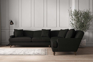 Deni Grand Corner Sofa - Brera Linen Charcoal