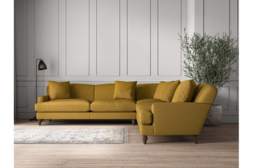 Deni Grand Corner Sofa - Recycled Cotton Ochre