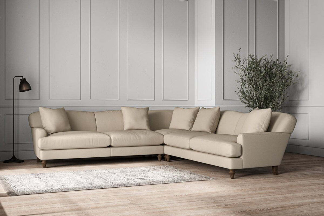 Deni Grand Corner Sofa - Recycled Cotton Stone