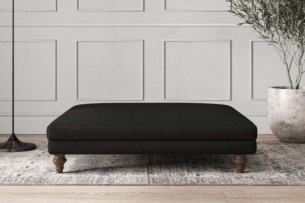 Deni Grand Footstool - Brera Linen Charcoal