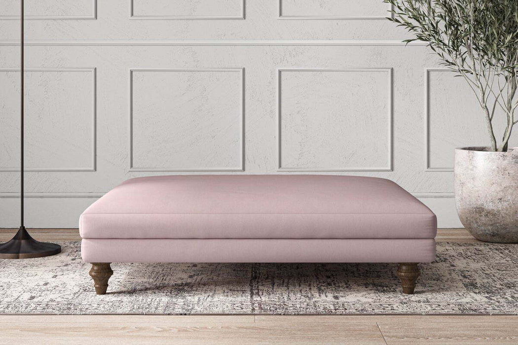 Deni Grand Footstool - Recycled Cotton Lavender