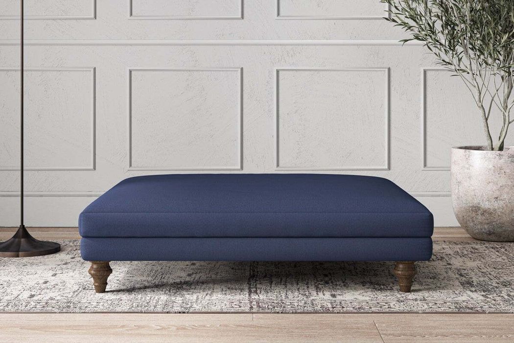 Deni Grand Footstool - Recycled Cotton Navy
