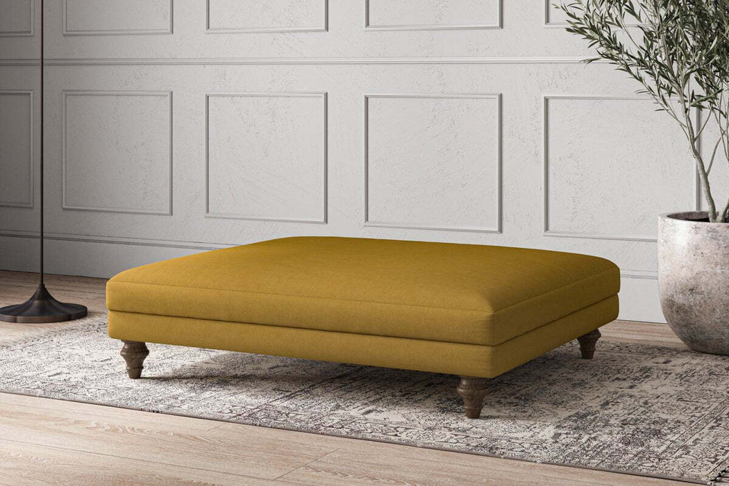 Deni Grand Footstool - Recycled Cotton Ochre