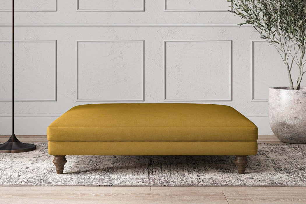 Deni Grand Footstool - Recycled Cotton Ochre
