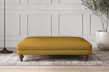 Deni Grand Footstool - Recycled Cotton Ochre