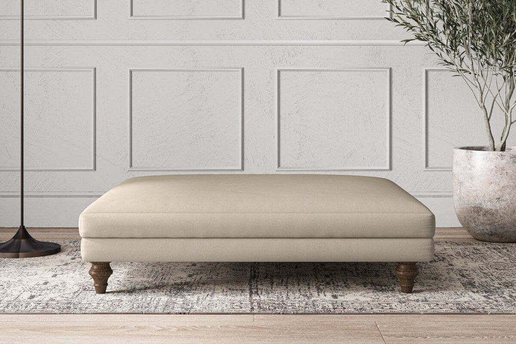 Deni Grand Footstool - Recycled Cotton Stone