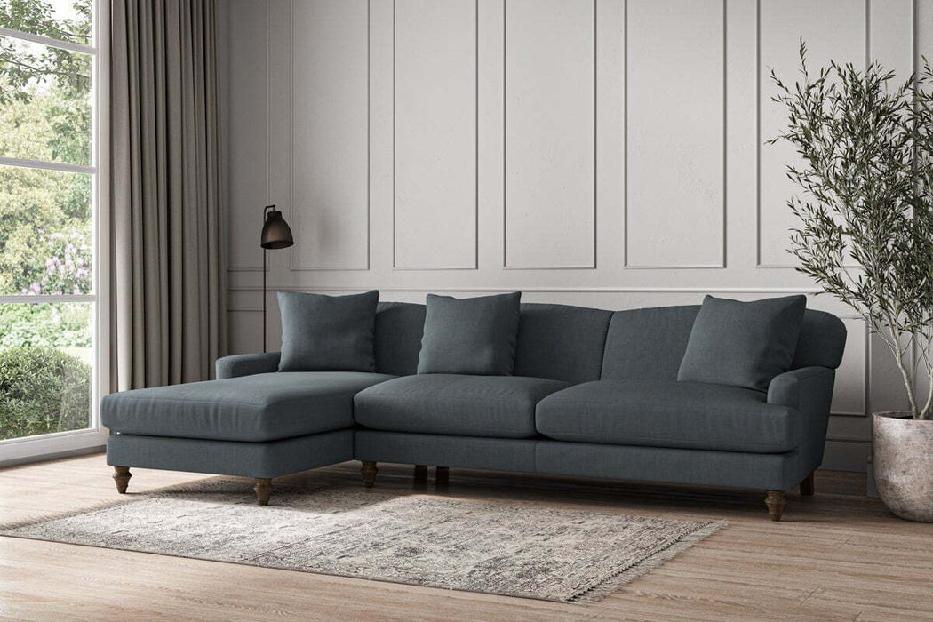 Deni Grand Left Hand Chaise Sofa - Brera Linen Dusk