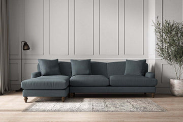 Deni Grand Left Hand Chaise Sofa - Brera Linen Dusk