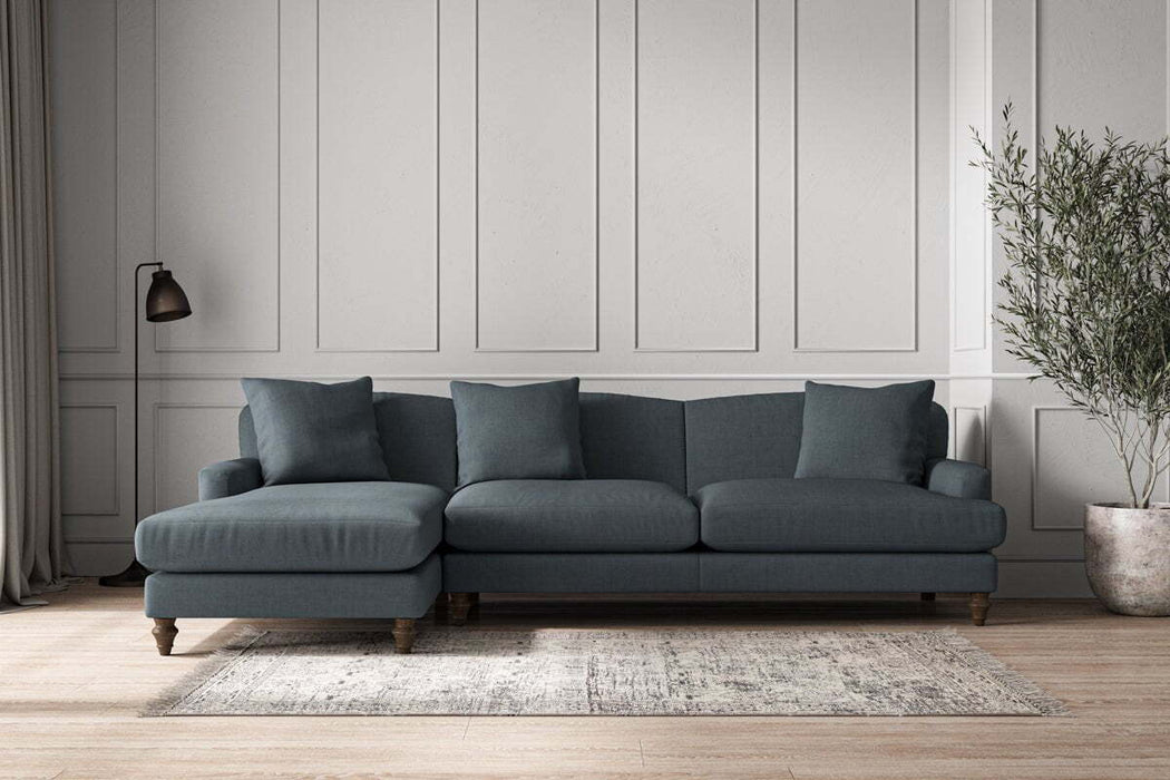 Deni Grand Left Hand Chaise Sofa - Brera Linen Dusk