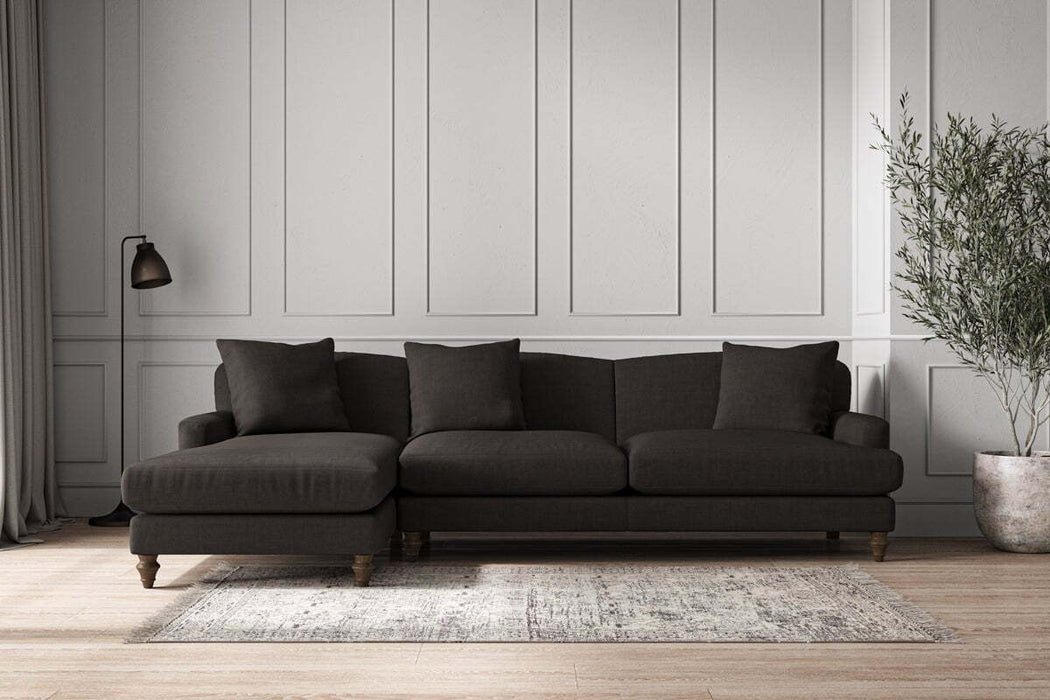 Deni Grand Left Hand Chaise Sofa - Brera Linen Espresso