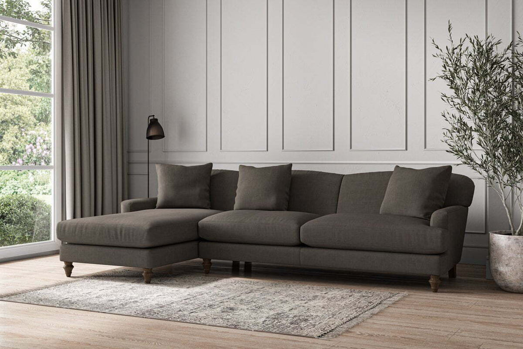 Deni Grand Left Hand Chaise Sofa - Brera Linen Granite
