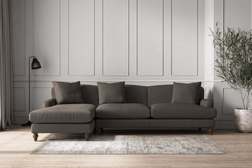Deni Grand Left Hand Chaise Sofa - Brera Linen Granite