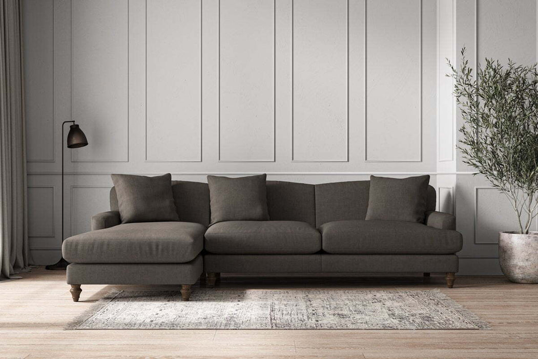 Deni Grand Left Hand Chaise Sofa - Brera Linen Granite